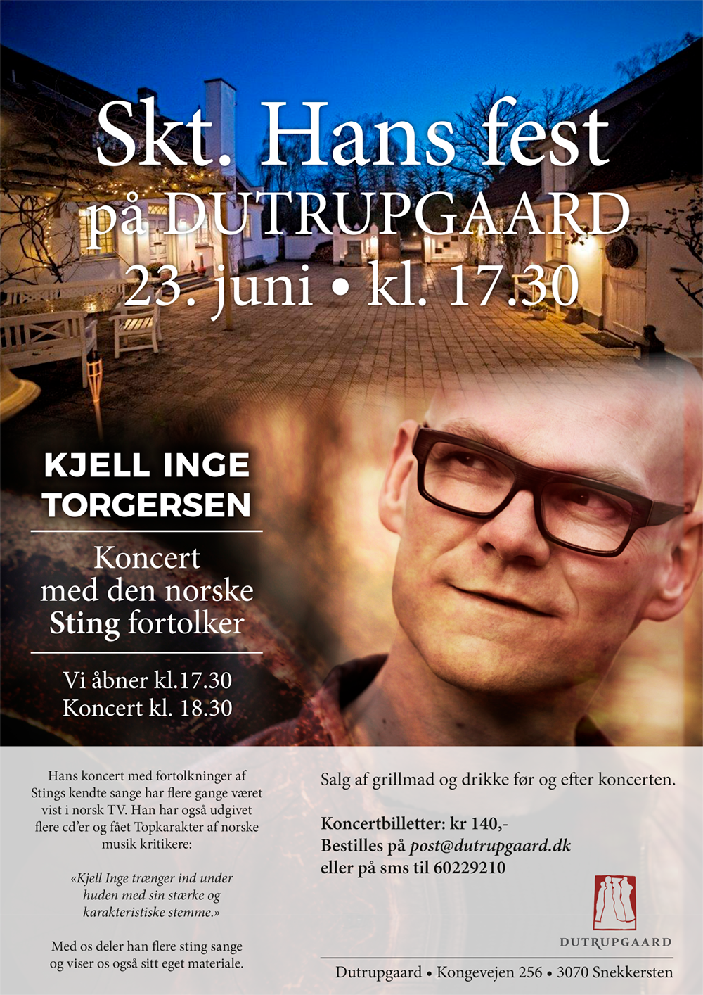 Konsertplakat Dutrupgaard, 23. juni 2018
